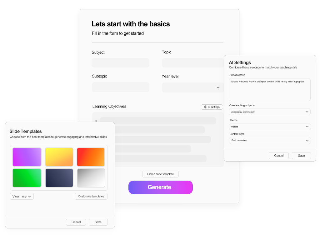 Generate button with sparkles